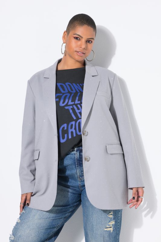 Blazer oversize. Strass fantaisie