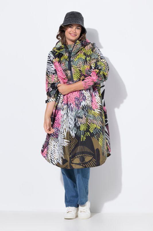 Poncho imperméable unisexe à capuche avec imprimé