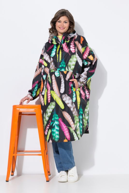 Poncho imperméable unisexe à capuche avec imprimé