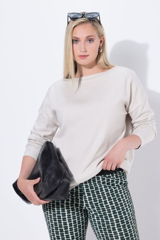 Pull oversize, encolure bateau et manches longues