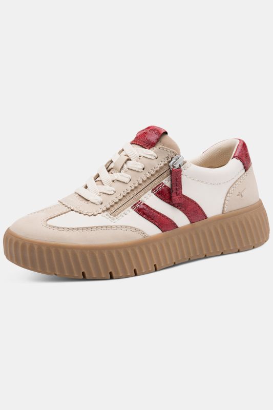 Sneakers en cuir Tamaris, semelle intérieure amovible – largeur confortable
