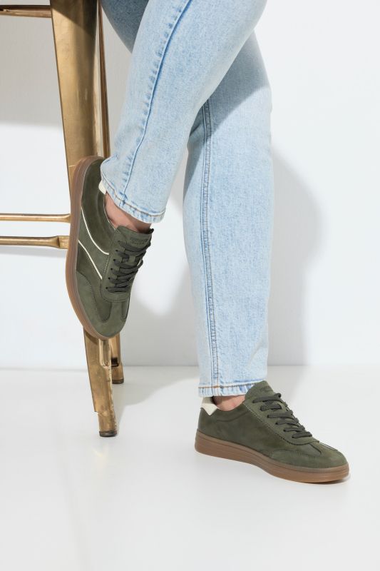 Sneakers en cuir Remonte, style rétro, semelle intérieure amovible - largeur G
