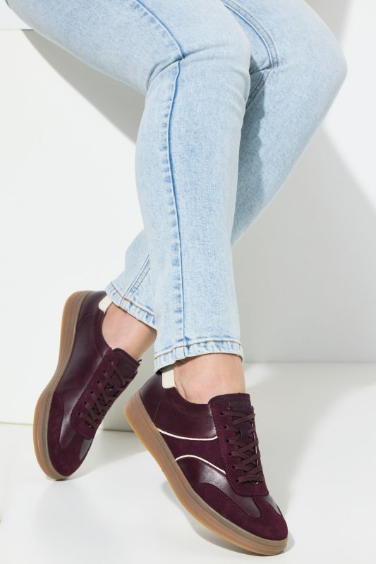 Sneakers en cuir Remonte, style rétro, semelle intérieure amovible - largeur G