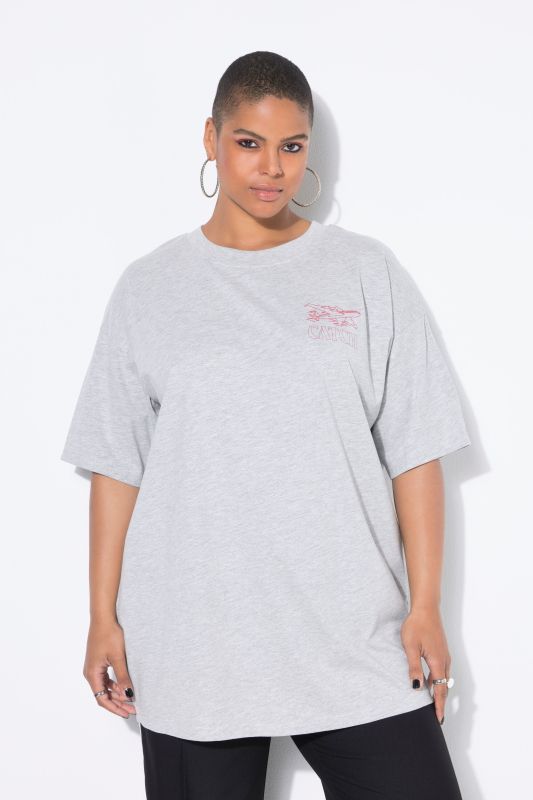 T-shirt oversize. Manches courtes. Motif avion