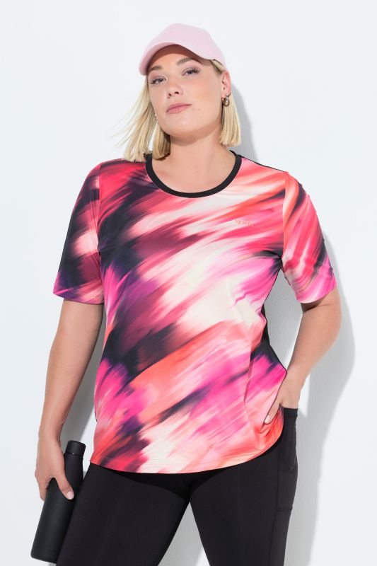 T-shirt décolleté rond et manches courtes, découpe dans le dos, matière recyclée