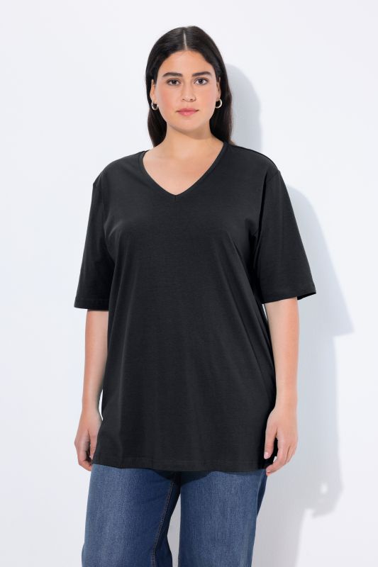 T-shirt coupe Relaxed Fit, décolleté en V et manches courtes