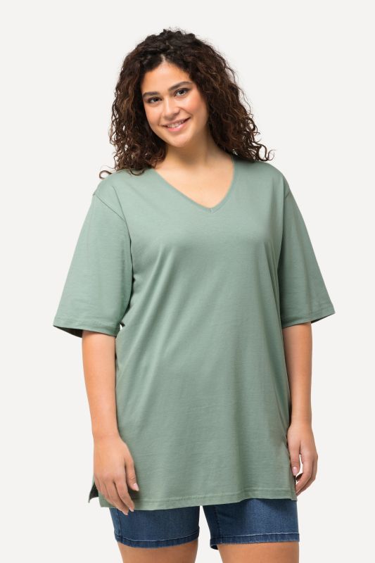 T-shirt coupe Relaxed Fit, décolleté en V et manches courtes