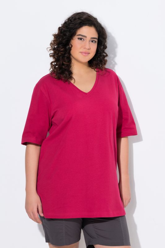 T-shirt coupe Relaxed Fit, décolleté en V et manches courtes
