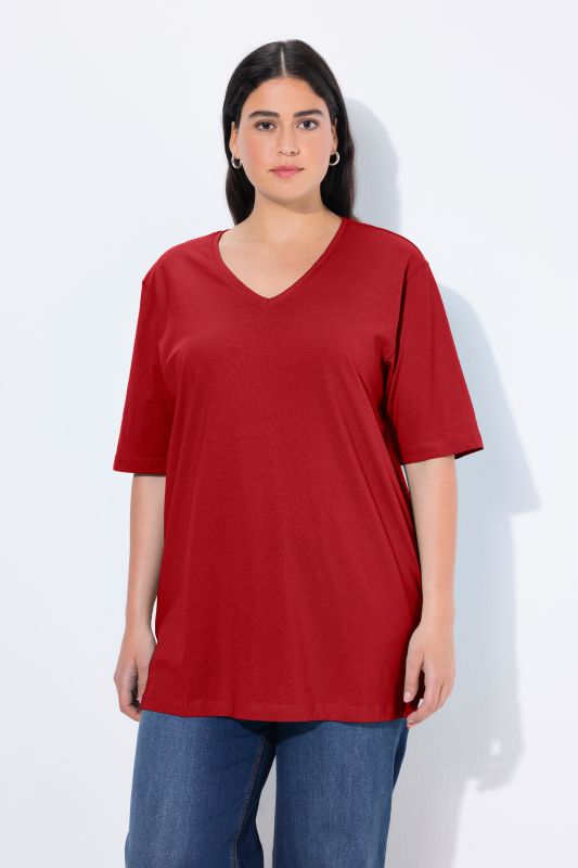 T-shirt coupe Relaxed Fit, décolleté en V et manches courtes