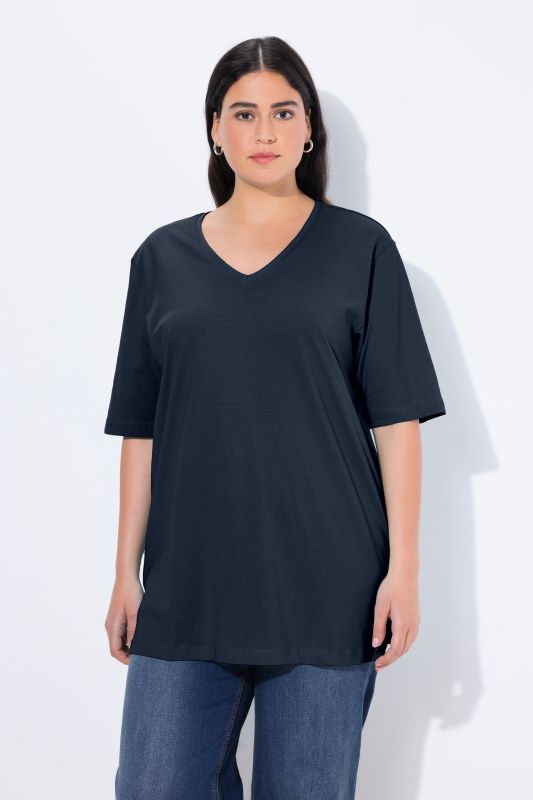 T-shirt coupe Relaxed Fit, décolleté en V et manches courtes