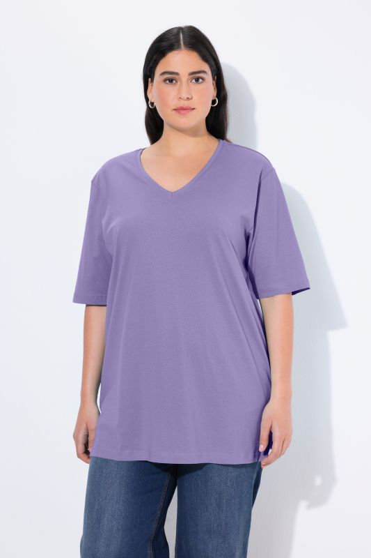 T-shirt coupe Relaxed Fit, décolleté en V et manches courtes