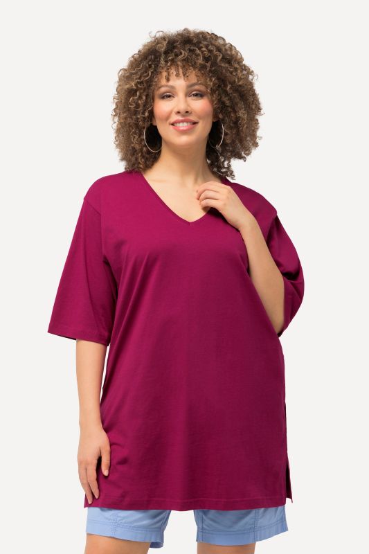 T-shirt coupe Relaxed Fit, décolleté en V et manches courtes