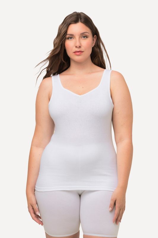 Débardeur/maillot de corps en jersey de coton, décolleté en V