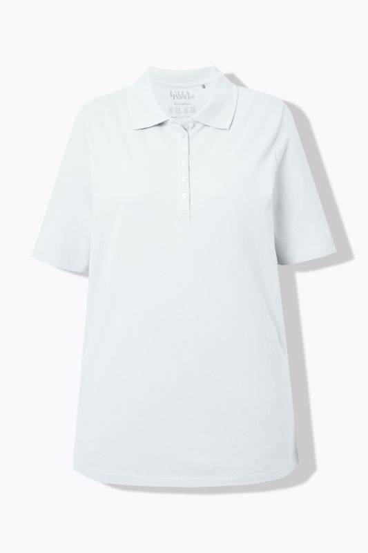 Polo en maille piquée. Patte de boutonnage en velours. Manches courtes