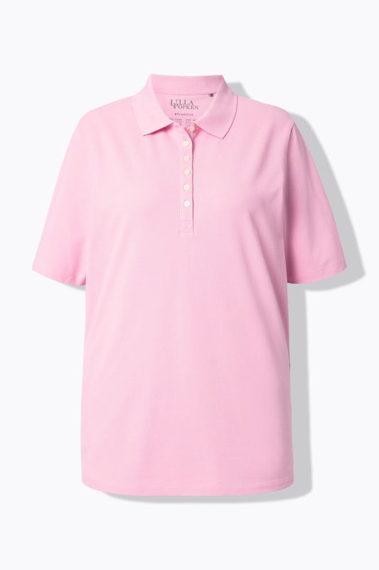 Polo en maille piquée. Patte de boutonnage en velours. Manches courtes