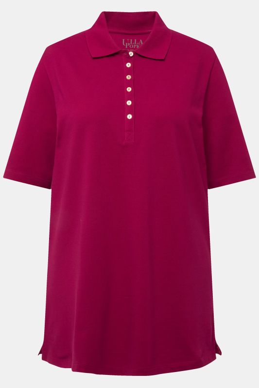 Polo en maille piquée. Patte de boutonnage en velours. Manches courtes