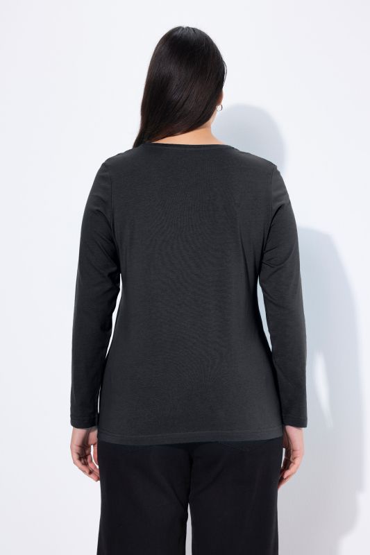 T-shirt Slim Fit, décolleté rond et manches longues