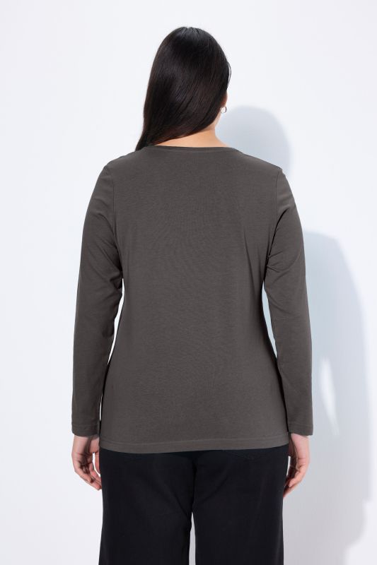 T-shirt Slim Fit, décolleté rond et manches longues