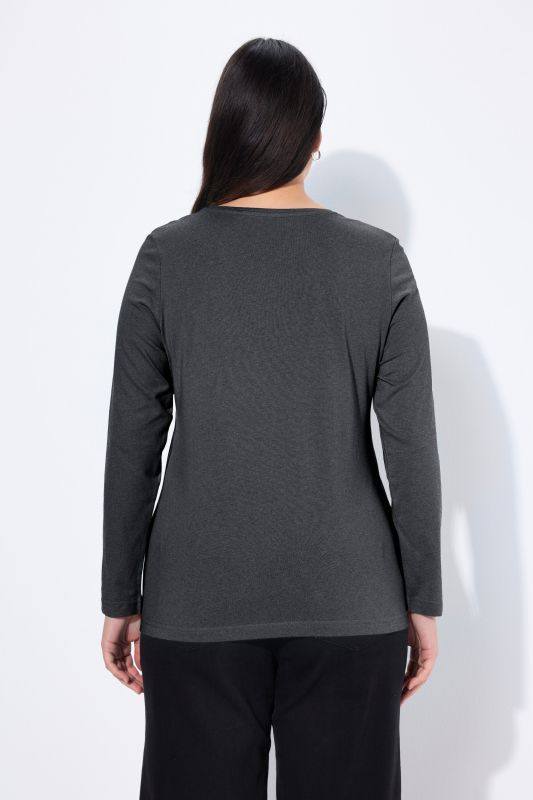 T-shirt Slim Fit, décolleté rond et manches longues