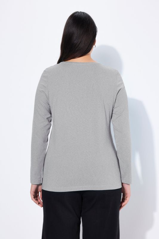 T-shirt Slim Fit, décolleté rond et manches longues