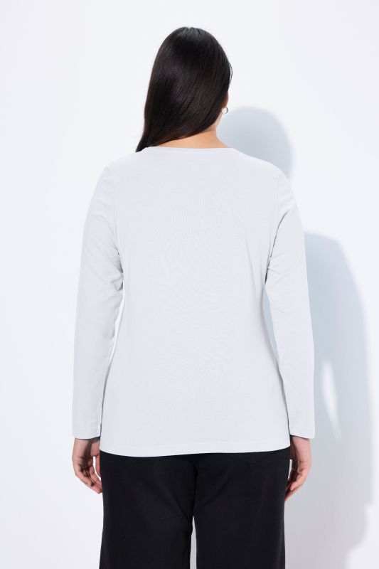 T-shirt Slim Fit, décolleté rond et manches longues