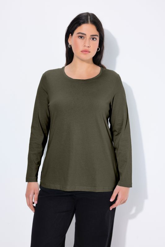 T-shirt Slim Fit, décolleté rond et manches longues