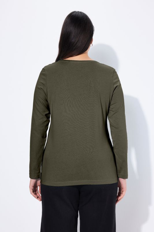 T-shirt Slim Fit, décolleté rond et manches longues