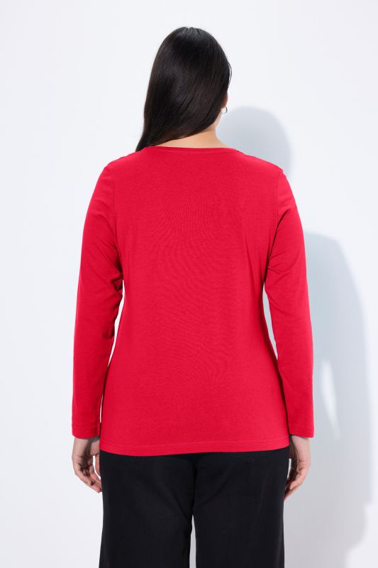 T-shirt Slim Fit, décolleté rond et manches longues