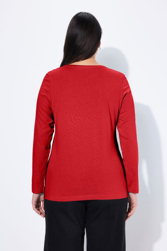 T-shirt Slim Fit, décolleté rond et manches longues