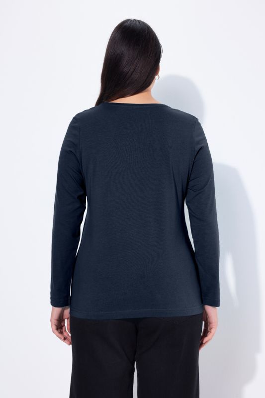 T-shirt Slim Fit, décolleté rond et manches longues