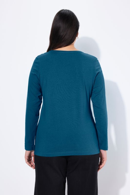 T-shirt Slim Fit, décolleté rond et manches longues