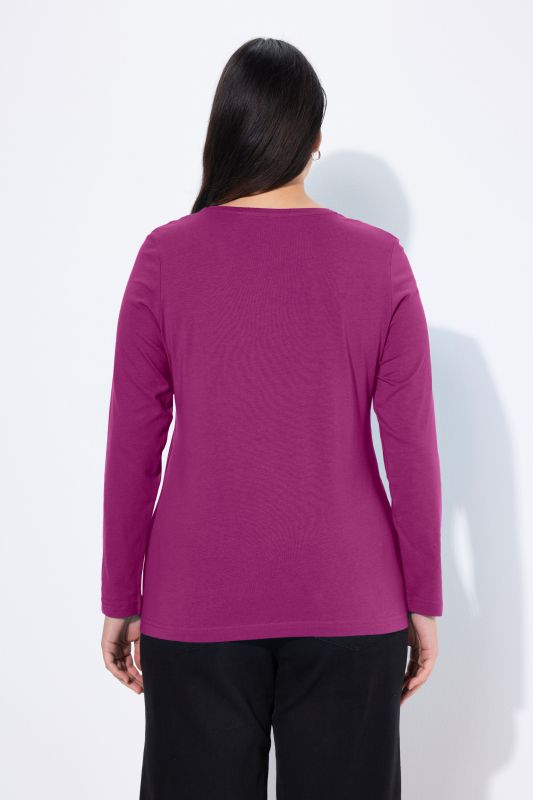 T-shirt Slim Fit, décolleté rond et manches longues