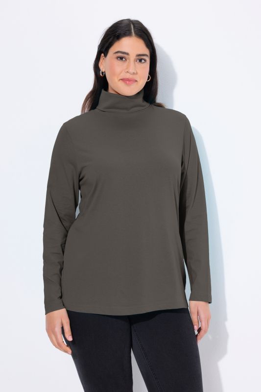 T-shirt col roulé et manches longues, coupe Slim Fit