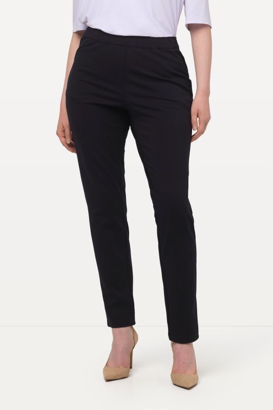 Pantalon Sienna en point de Rome, coupe près du corps et taille élastique
