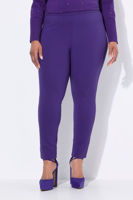 Pantalon Sienna en point de Rome, coupe près du corps et taille élastique