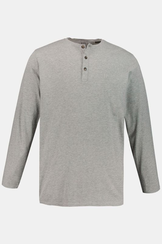 T-shirt Henley JP 1880, manches longues et patte de boutonnage, collection Basic - jusqu'au 8 XL