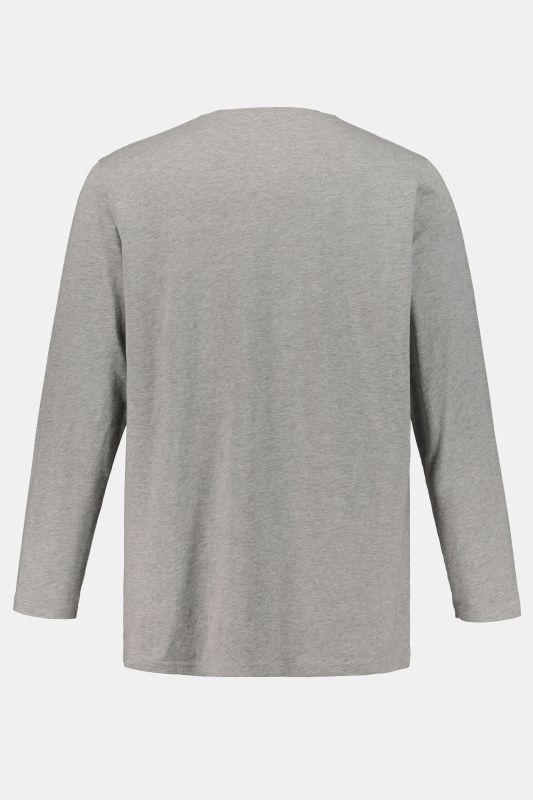 T-shirt Henley JP 1880, manches longues et patte de boutonnage, collection Basic - jusqu'au 8 XL