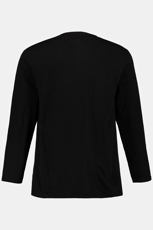 T-shirt Henley JP 1880, manches longues et patte de boutonnage, collection Basic - jusqu'au 8 XL