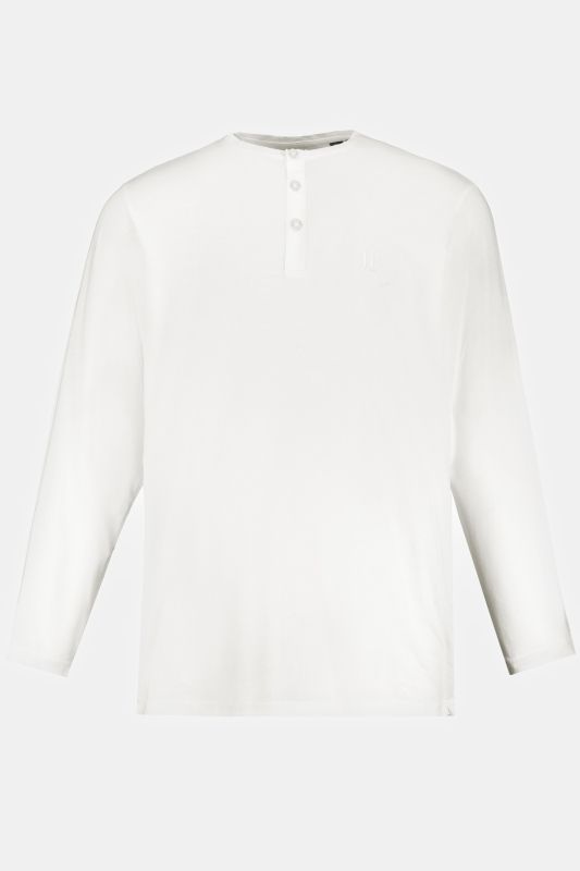 T-shirt Henley JP 1880, manches longues et patte de boutonnage, collection Basic - jusqu'au 8 XL
