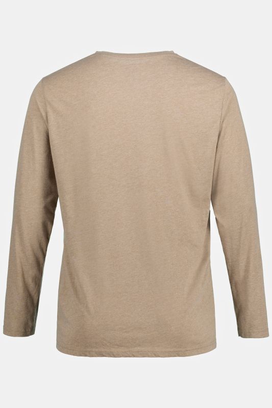 T-shirt Henley JP 1880, manches longues et patte de boutonnage, collection Basic - jusqu'au 8 XL