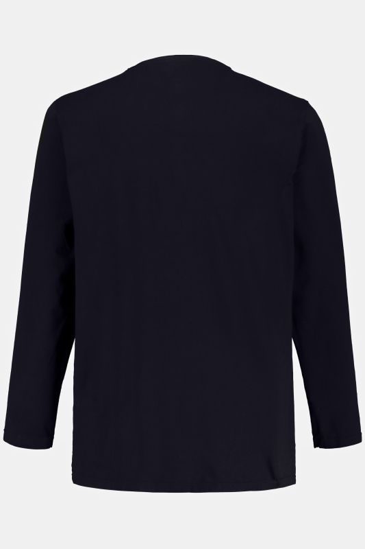 T-shirt Henley JP 1880, manches longues et patte de boutonnage, collection Basic - jusqu'au 8 XL