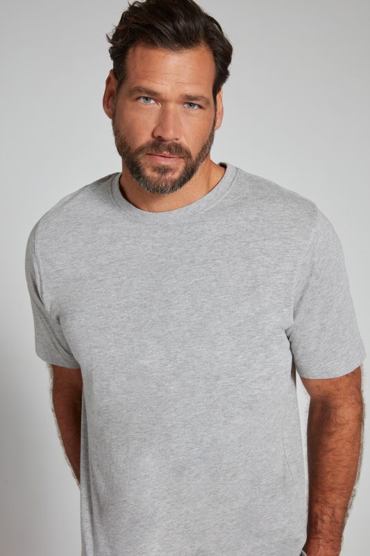 T-shirt Basic en coton peigné, col rond - jusqu'au 8 XL
