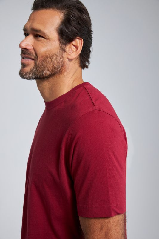 T-shirt Basic en coton peigné, col rond - jusqu'au 8 XL