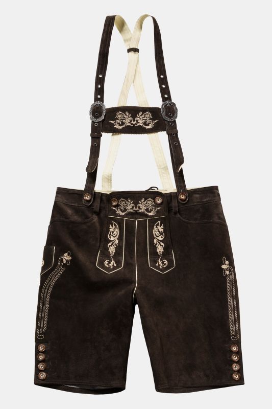 Pantalon de costume traditionnel bavarois JP 1880, cuir véritable et broderies