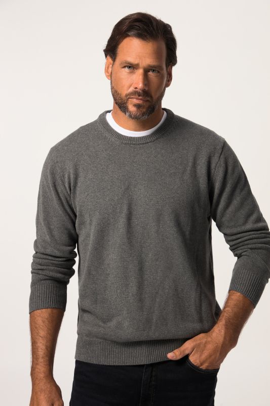 Pull en coton à col rond, broderie JP1880