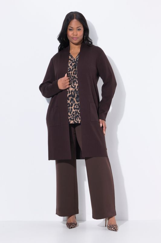 Cardigan coupe ouverte et longue, en maille fine et douce