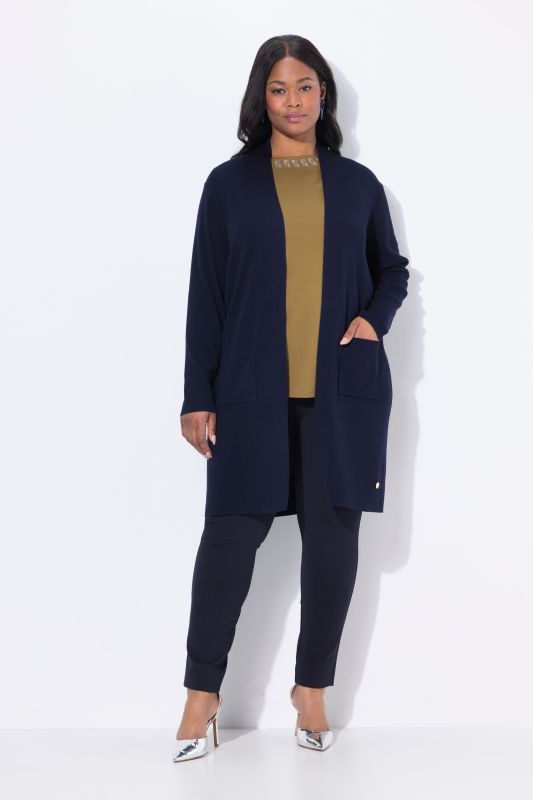 Cardigan coupe ouverte et longue, en maille fine et douce