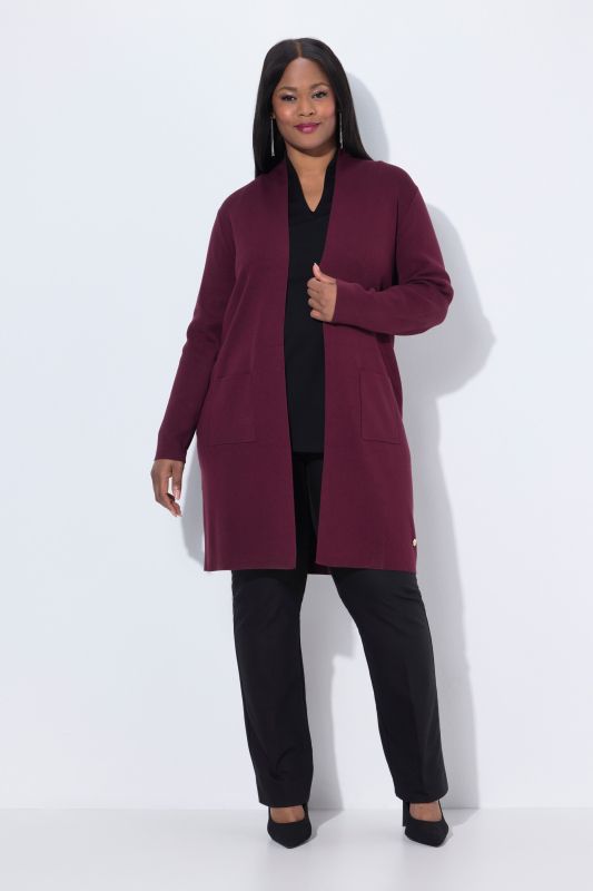 Cardigan coupe ouverte et longue, en maille fine et douce