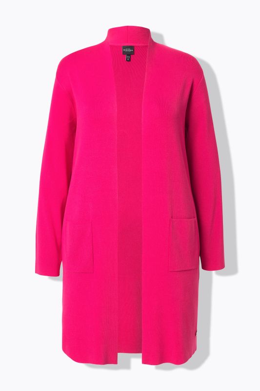 Cardigan coupe ouverte et longue, en maille fine et douce