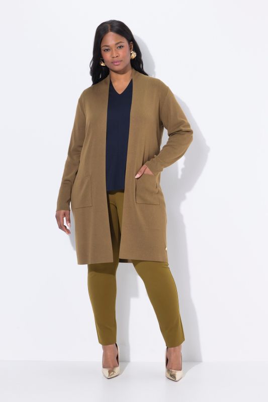 Cardigan coupe ouverte et longue, en maille fine et douce